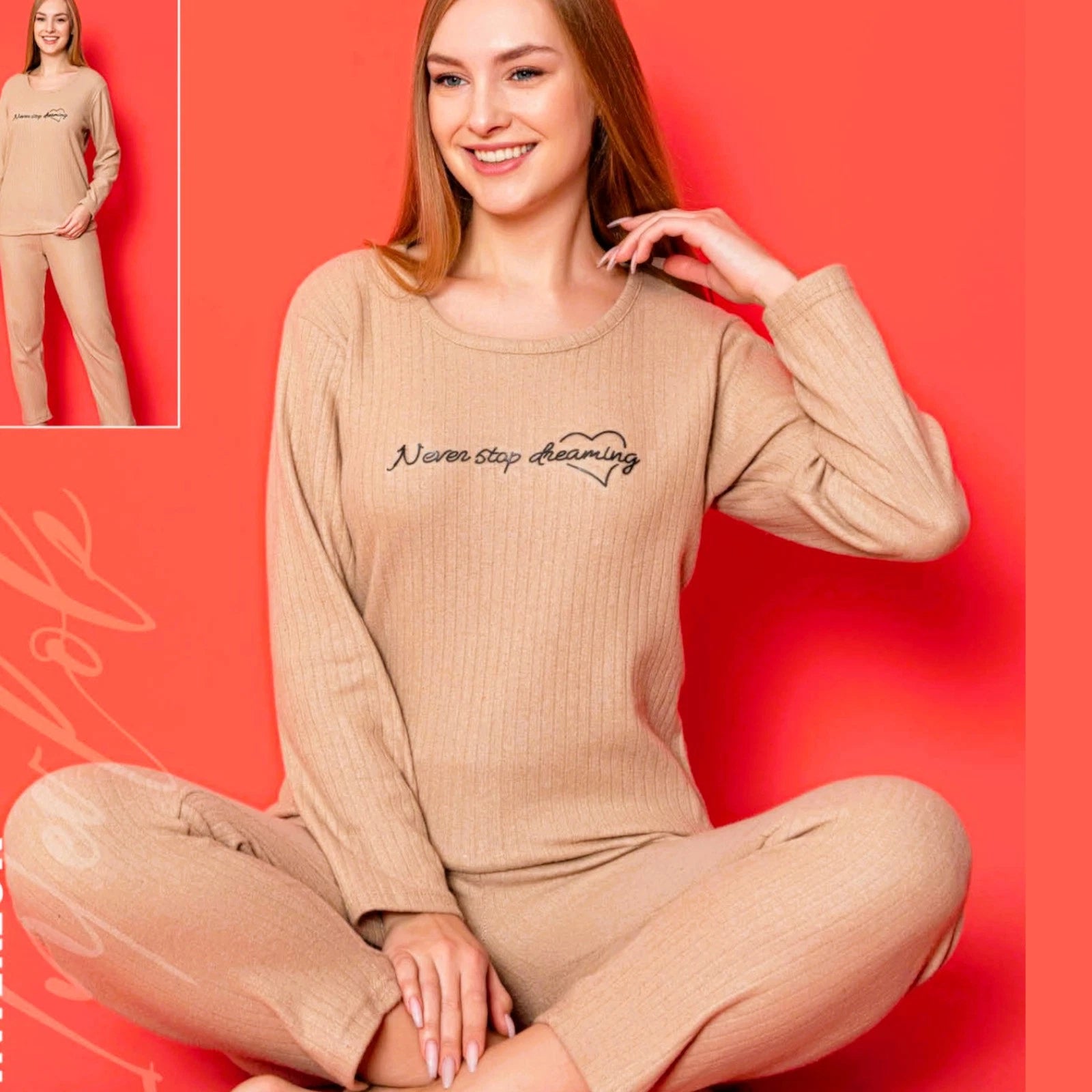 Joblot Ladies Pyjama Set Pyjamas With Long Sleeve And Trousers Homewear M-2XL-