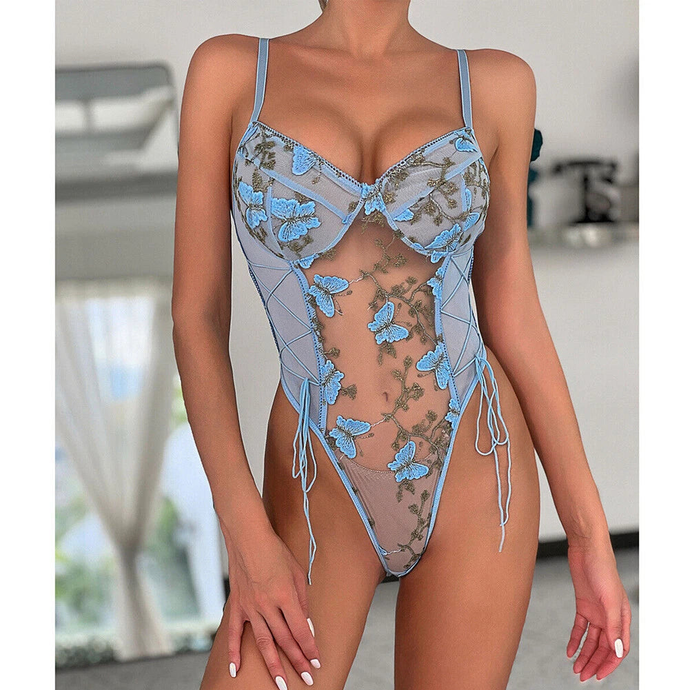 Sexy Underwear Women Lace Lingerie Set Bodysuit Teddy Babydoll Chemise Sleepwear