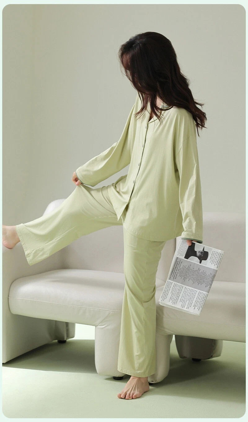 Women's Pajamas Antibacterial Dust Mite Resistant Solid Color Homewear Pajamas-