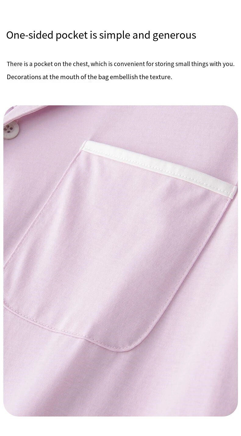 Breathable Comfort New Women Pajama Set Summer Thin Cool Short Sleeve Shorts-