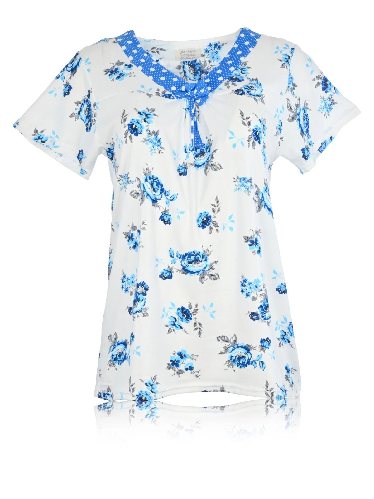 JEFFRICO Womens Capri Pajama Set 2 Piece Short Sleeve Top & Capri Pants  801C