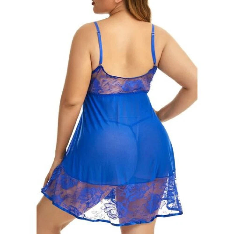 Plus Size Women Sexy Lingerie Sleepwear Set Pajamas Clothes Romence Nightwear