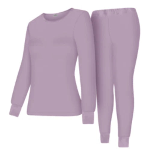 WOMEN'S Thermal TOP & BOTTOM SET Waffle Knit Long Johns Warm Underwear PJ'S 2pcs