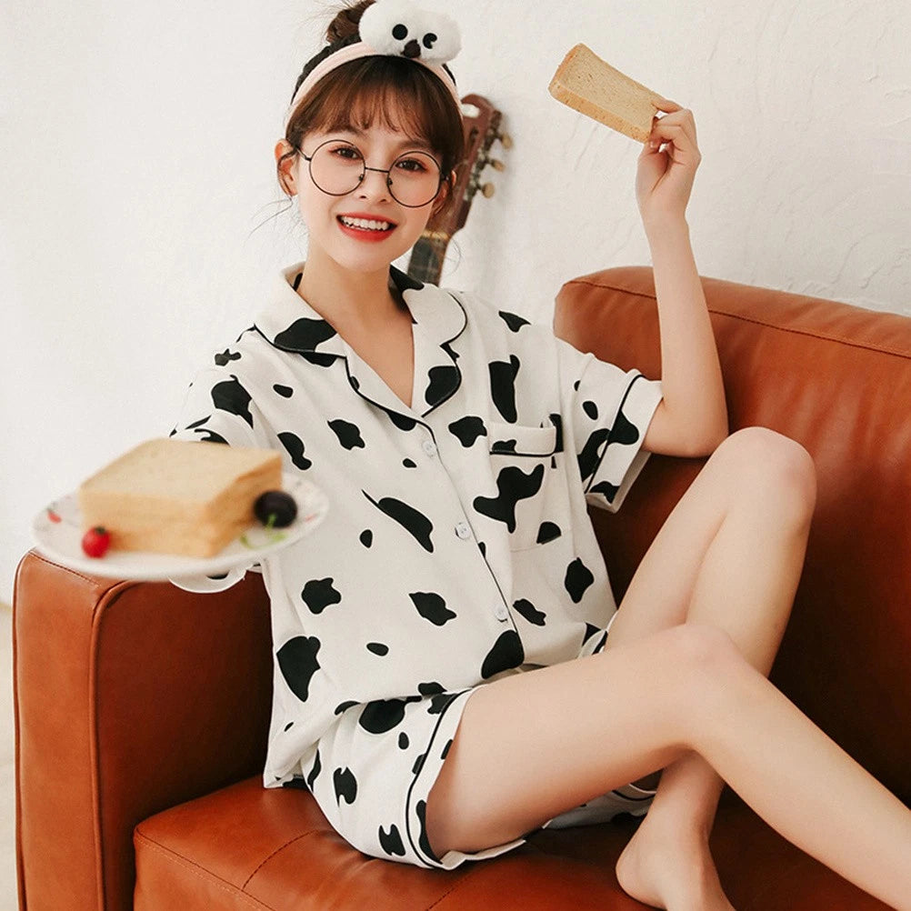 Women's Pure Cotton Short-sleeved Pajamas Pyjamas Set
