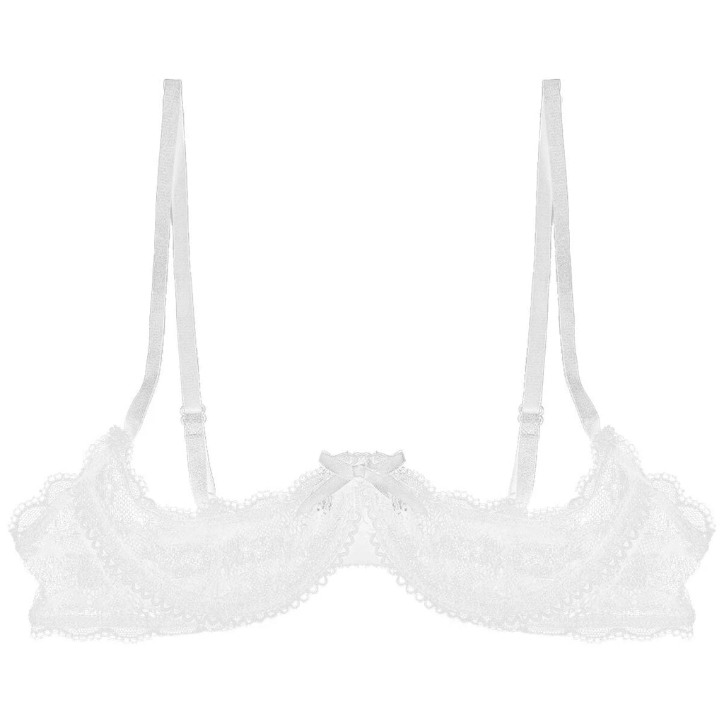 FEESHOW Sexy Lingerie Set Women Open Cup Bra Briefs Panties Babydoll AU