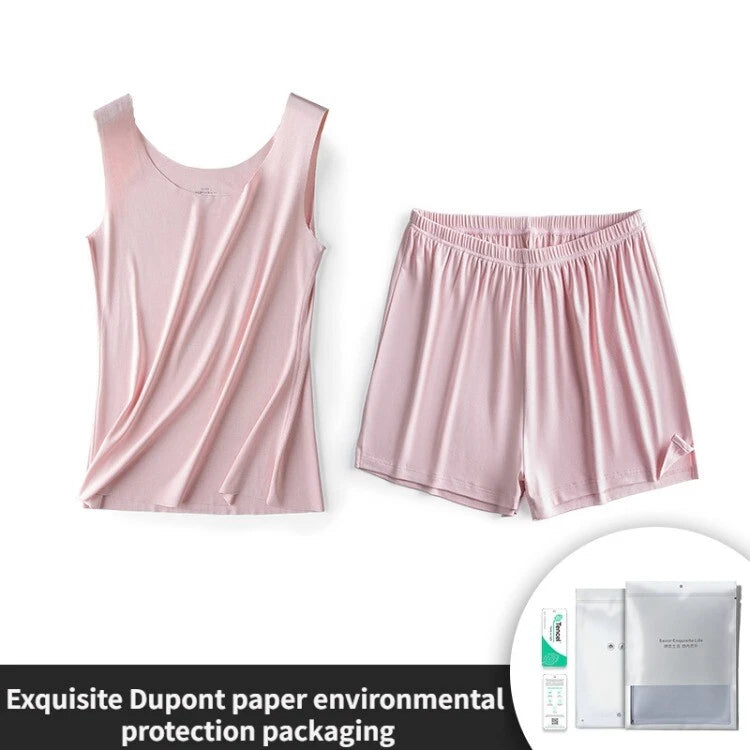 Women's Pajamas Set Comfy Casual Bacteriostasis Modal Summer Vest and Shorts