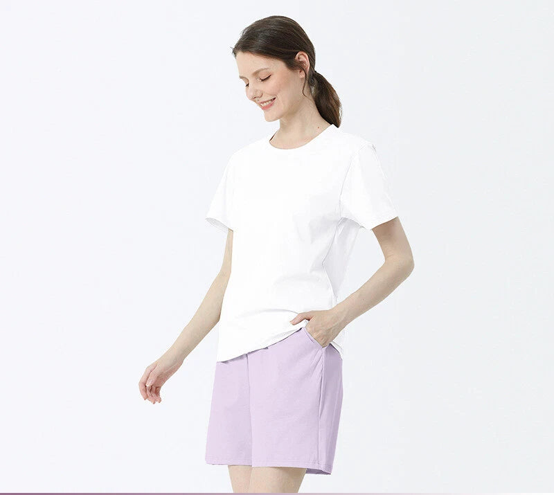 Summer Women's Cotton Antibacterial Thin Suitable Home Trip Pajamas Set-