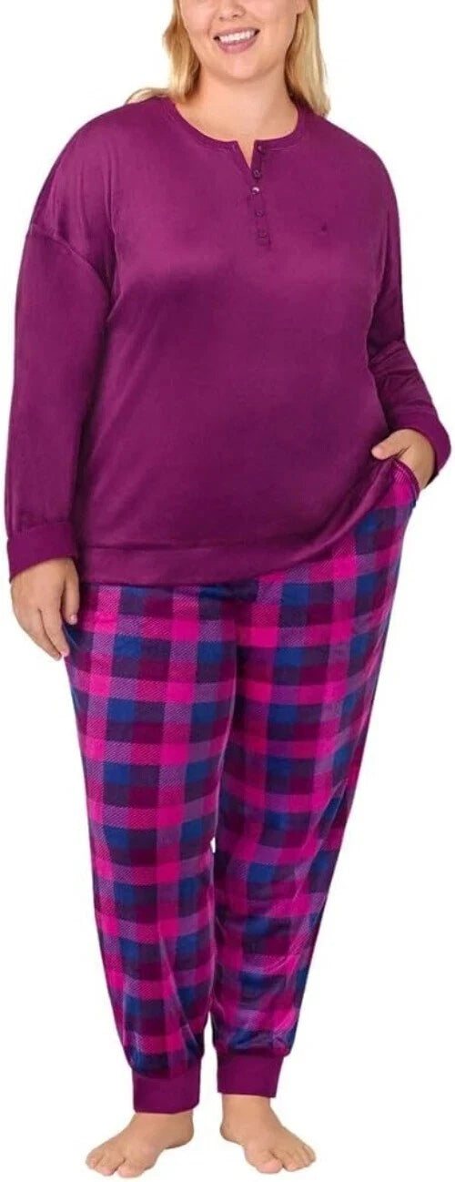 Nautica Women's 2 Piece Fleece Pajama Sleepwear Set(1812934)
