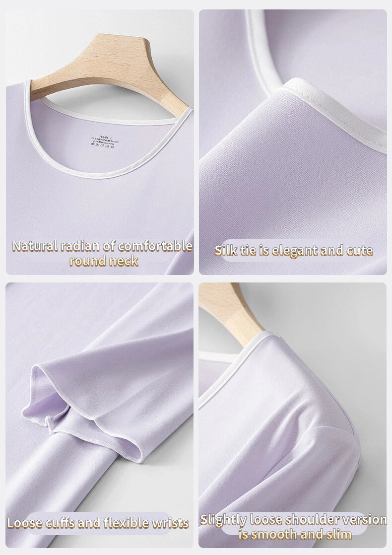 Fashion Spring Women's Three Quarter Sleeves Breathable Comfortable Nightgown Clothing-