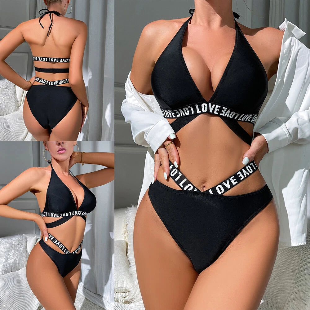 Sexy Lingerie Women's Lace Babydoll Bra Thong Set Sleepwear Underwear Nightwear