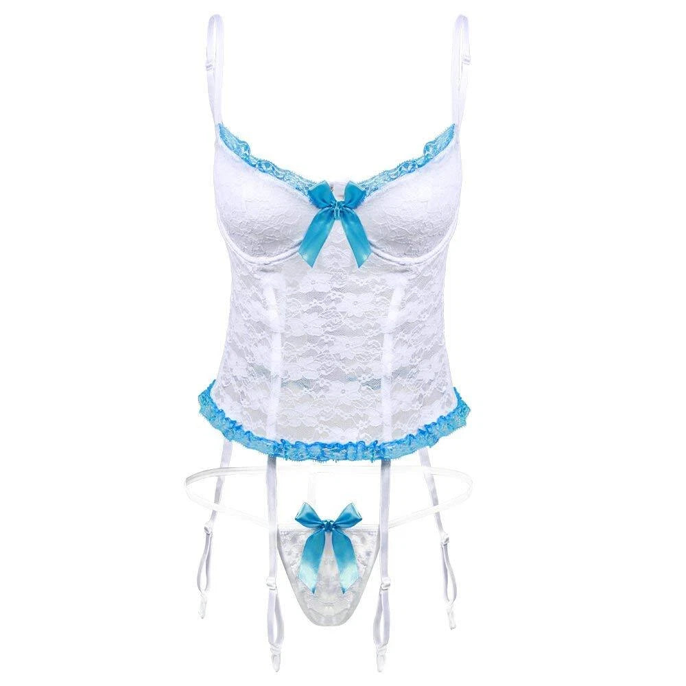 Plus Size Women Sexy Lingerie Lace Bodysuit Lace Underwear Sleepwear G-string US