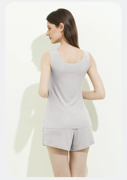 Women's Pajamas Set Comfy Casual Bacteriostasis Modal Summer Vest and Shorts