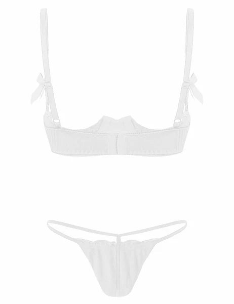 Women's G-string Sexy Lingerie Nightwear Lace Thong Bra Set Underwear Babydoll