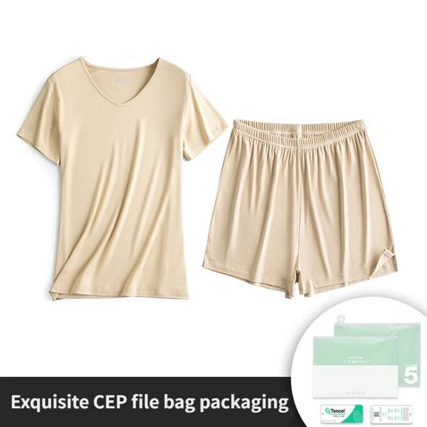 Women's Pajama Set Simple Casual Summer Comfortable Breathable Short Sleeve