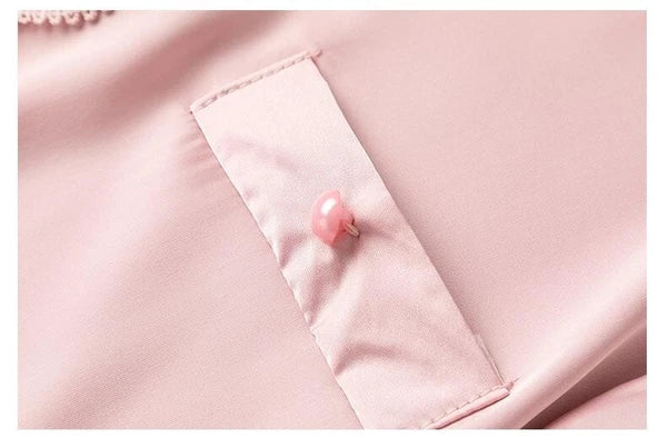 Pajamas Set Satin Women 2 Piece Sleepwear Silky Pyjamas Nightwear Shirt&Pants