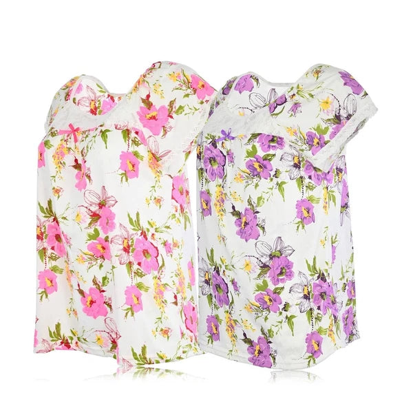 JEFFRICO Womens 2 Pack Capri Set Sleepwear Soft Pajamas Sleep Nightshirts 804C