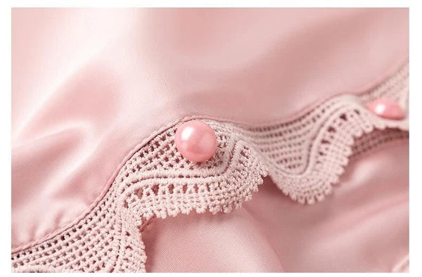 Pajamas Set Satin Women 2 Piece Sleepwear Silky Pyjamas Nightwear Shirt&Pants