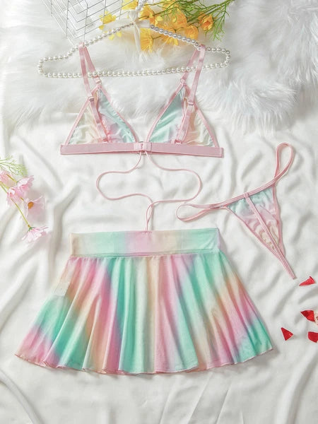 Women Sexy Lingerie Sleepwear Underwear Nightwear Babydoll Lace Bra Thong Set US