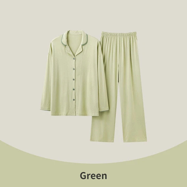 Women's Pajamas Set Antibacterial Dust Mite Resistant Solid Color Homewear