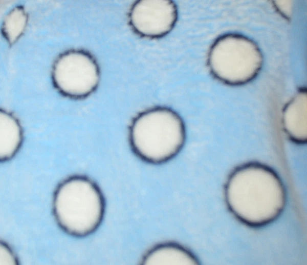 Women's Love Blue Polka Dot 2 Piece Plush Pajama Sleep Set Sizes M, L, XL, 2XL