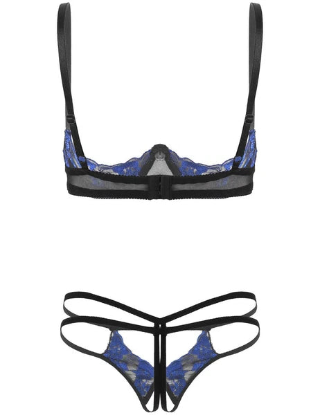 Women's G-string Sexy Lingerie Nightwear Lace Thong Bra Set Underwear Babydoll