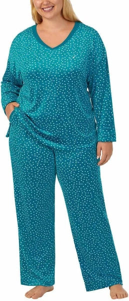Nautica Womens 2 Piece Stretch Fleece Pajama Set (US, Alpha, Large, Regular, Reg