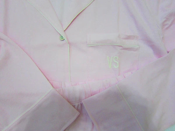 Victoria Secret SLEEPOVER KNIT LIGHTWEIGHT COTTON PINK SHIRT PANT PAJAMAS SET S