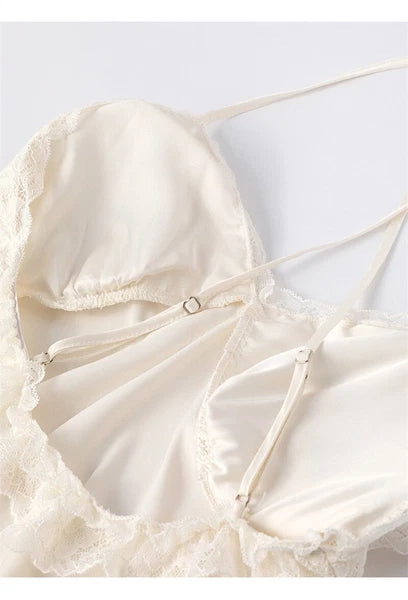 2023  Women's robe pajama set sexy lace suspender pajama dress bathrobe