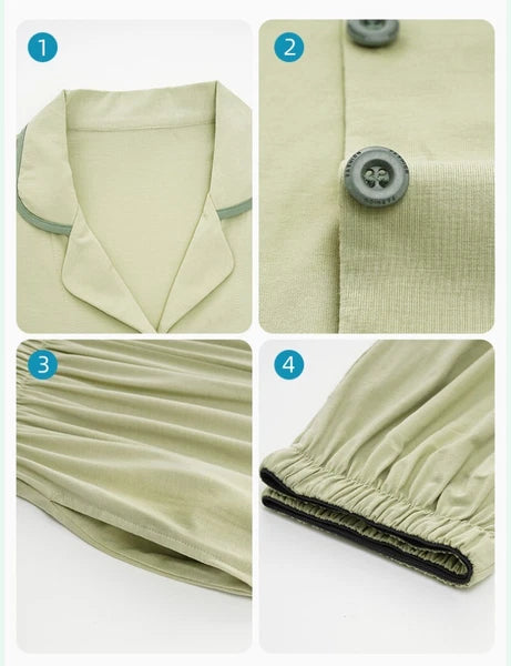 Women's Pajamas Antibacterial Dust Mite Resistant Solid Color Homewear Pajamas-