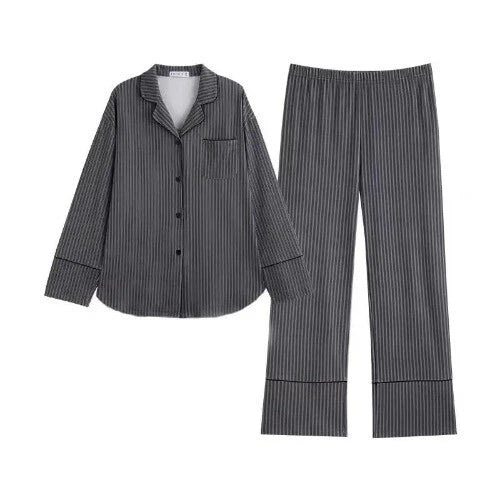 Pajama Set Women Homewear Striped Minimalist Leisure Fashion Comfortable Loose