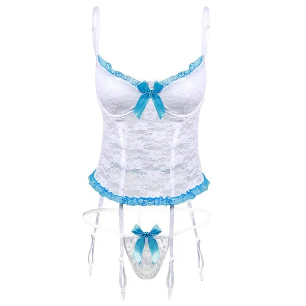 Plus Size Women Sexy Lingerie Lace Bodysuit Lace Underwear Sleepwear G-string US