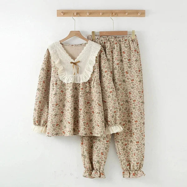 2023 Women's Pajamas Suit Cardigan Winter Pyjamas Sets Home Clothes Sleepwear