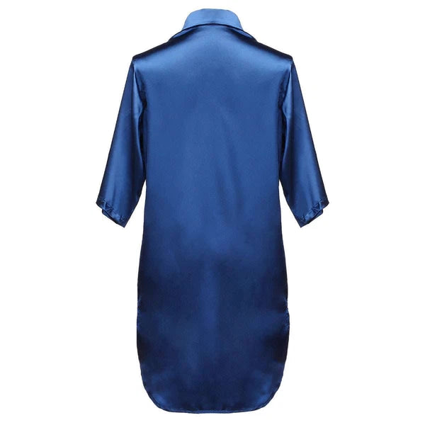 Women's Sexy Satin Sleep Shirt Lingerie Nightgown Sleepwear Silk Bathrobe Pajama