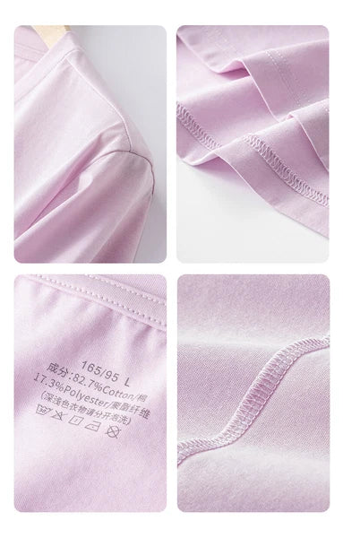 Summer Women's Cotton Antibacterial Thin Suitable Home Trip Pajamas Set-