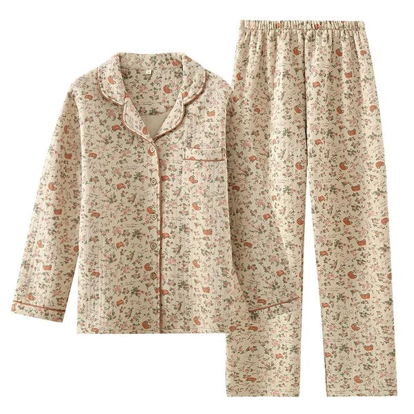 2023 Women's Pajamas Suit Cardigan Winter Pyjamas Sets Home Clothes Sleepwear