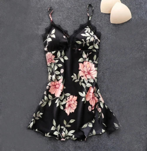 Pink Pajamas Sets Womens Strap Top Pants Sleepwear Suit Nightwear Robe Bath Gown