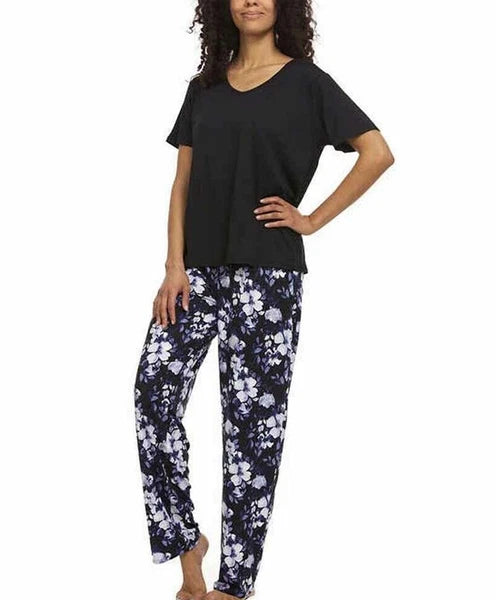 Flora Nikrooz Women's 3 Piece Pajama Set Sleep Dress Tee and Pants Sizes S M