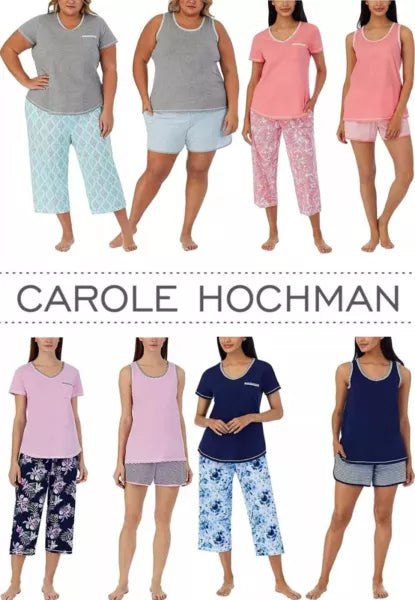 Carole Hochman Women's 4-Piece Cotton Pajama Set