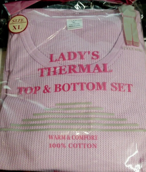 WOMEN'S Thermal TOP & BOTTOM SET Waffle Knit Long Johns Warm Underwear PJ'S 2pcs