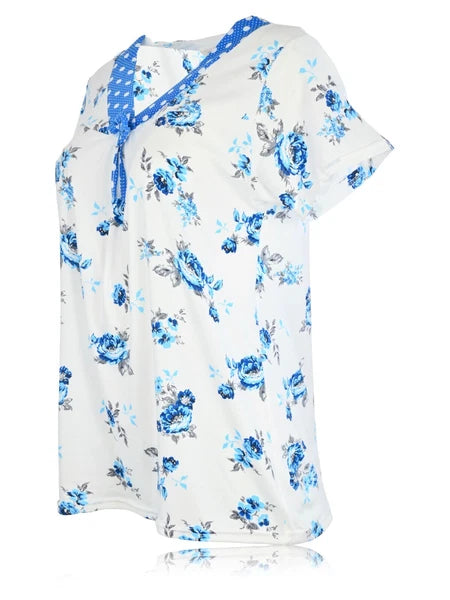 JEFFRICO Womens Capri Pajama Set 2 Piece Short Sleeve Top & Capri Pants  801C