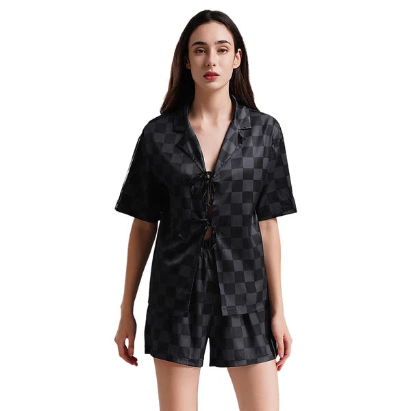 Women Nightwear Casual Pajamas Set Soft Sleepwear Ice Cool Homewear Summer