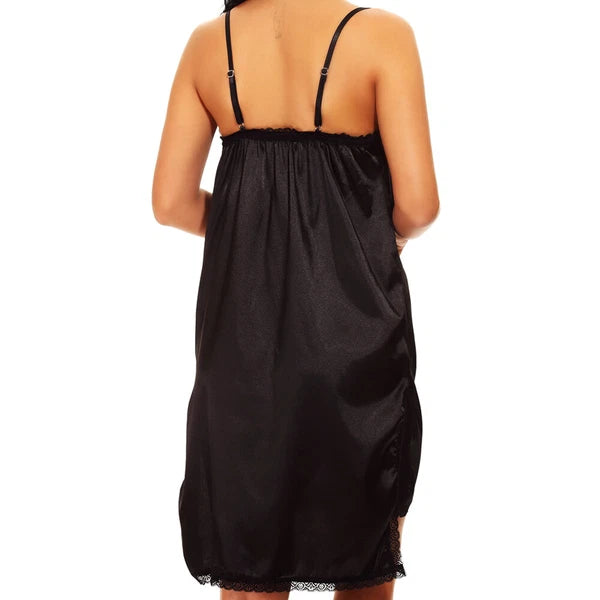 US Women Sexy-Lingerie Sleepwear Satin Silk Babydoll Lace Nightwear Pajamas Set