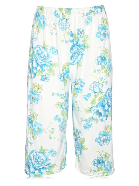 JEFFRICO Womens Capri Pajama Set 2 Piece Short Sleeve Top & Capri Pants 812C