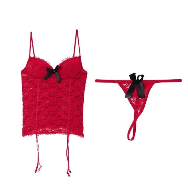 Plus Size Women Sexy Lingerie Lace Bodysuit Lace Underwear Sleepwear G-string US