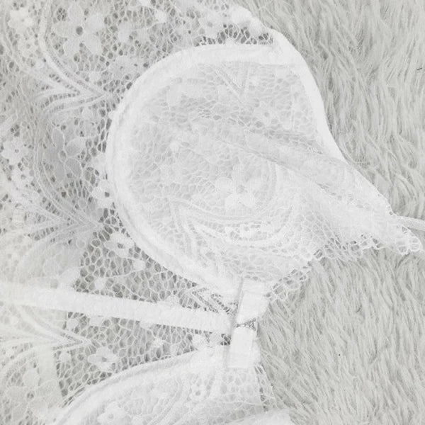 Women Lace Sexy Lingerie Nightwear Ladies Underwear Pajamas Set Bra Thong V1