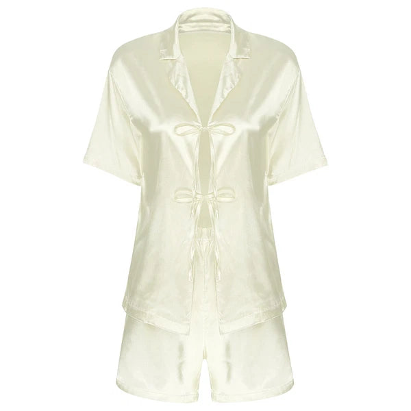 Women Nightwear Casual Pajamas Set Soft Sleepwear Ice Cool Homewear Summer