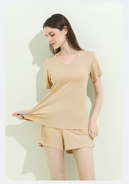 Women's Pajama Set Simple Casual Summer Comfortable Breathable Short Sleeve