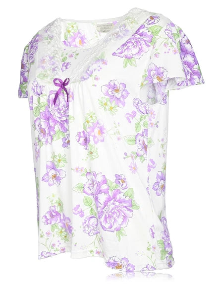 JEFFRICO Womens Capri Pajama Set 2 Piece Short Sleeve Top & Capri Pants 812C