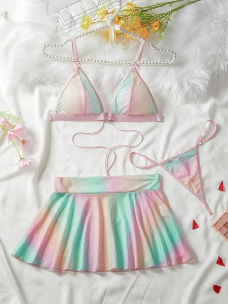 Women Sexy Lingerie Sleepwear Underwear Nightwear Babydoll Lace Bra Thong Set US