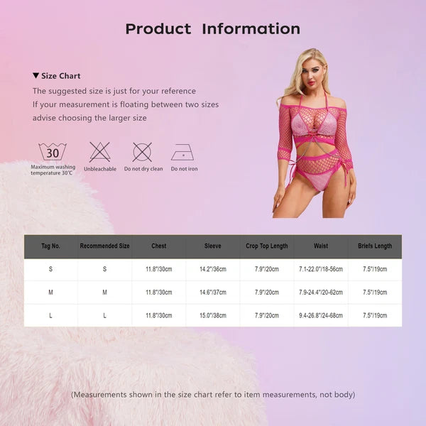 Womens Underwear Shiny Thong Crop Top Lingerie Lace-up Nightwear 4-piece Bra